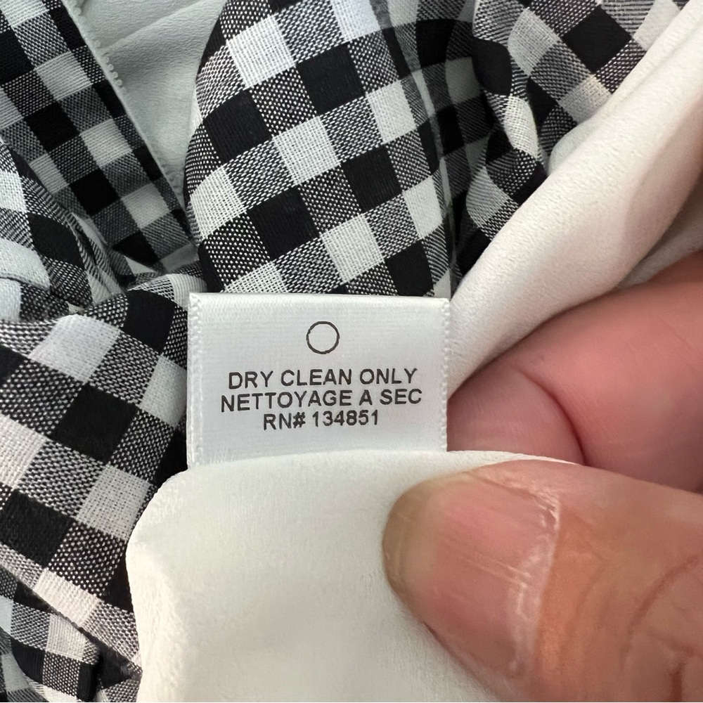 Charles Henry Black and White Plaid Dress with Ruffle Sleeves Size S - Picture 10 of 10